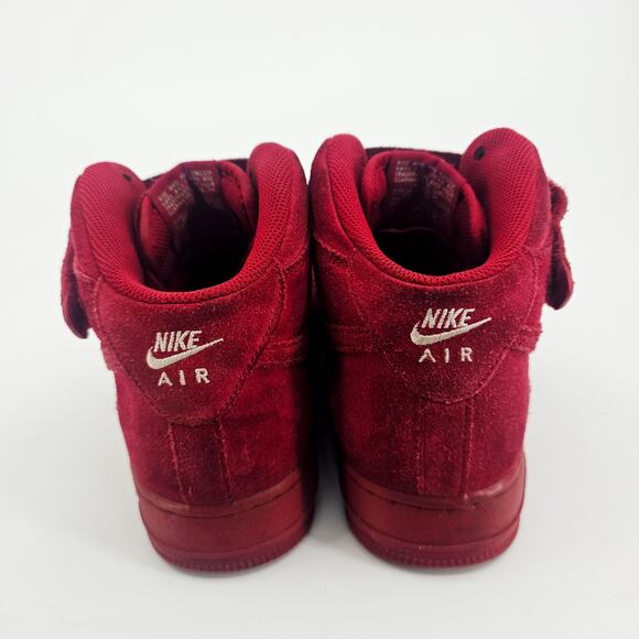 Nike Air Force 1 Mid '07 Red October Suede High Top Sneaker Mens 8.5 315123-609 - Picture 4 of 11